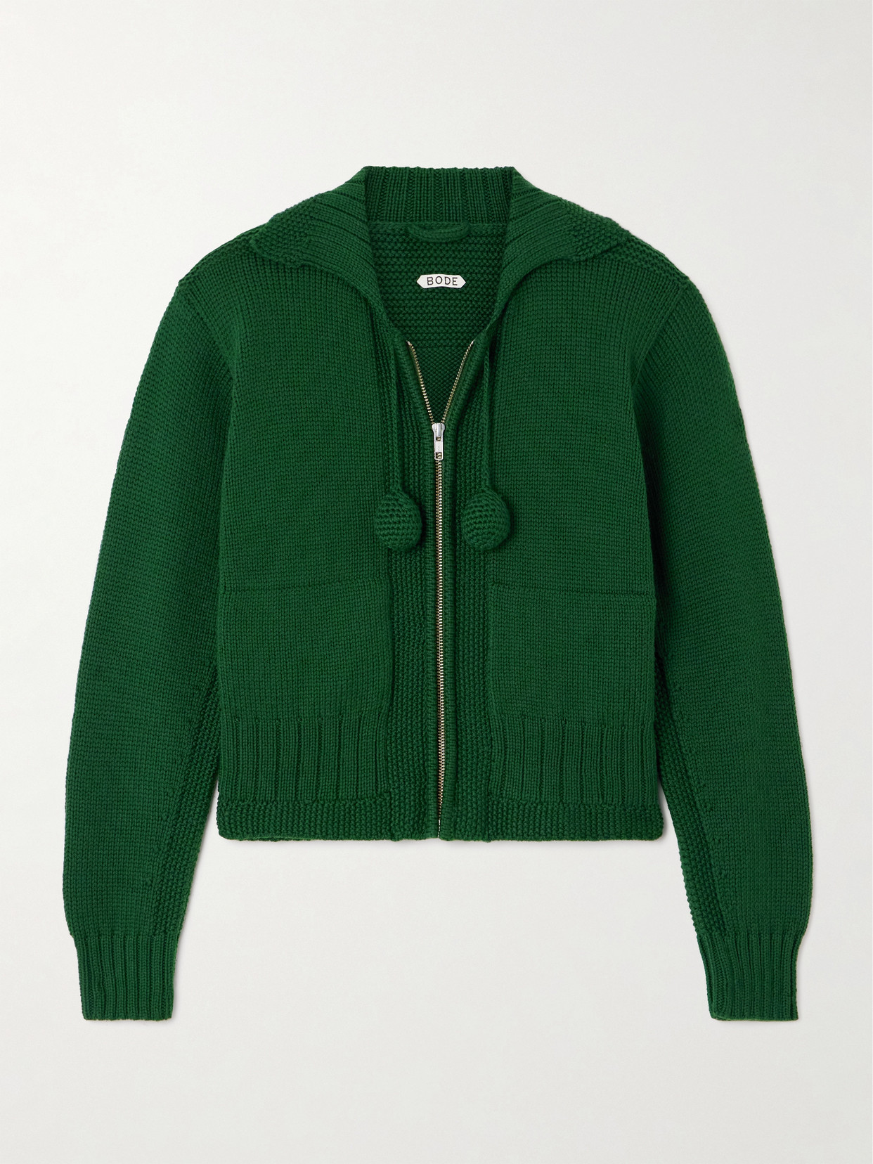 Bode Green Marion Tassel Cardigan In Green