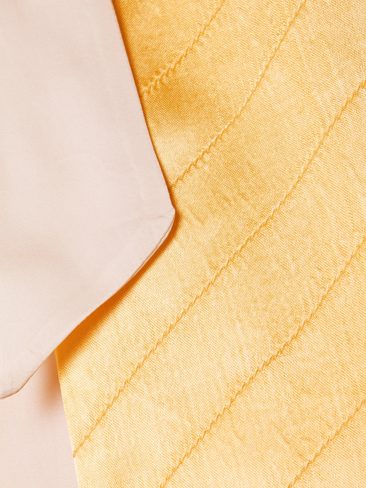 Shop Bode Goldenrod Tie-neck Quilted Satin Jacket In Yellow