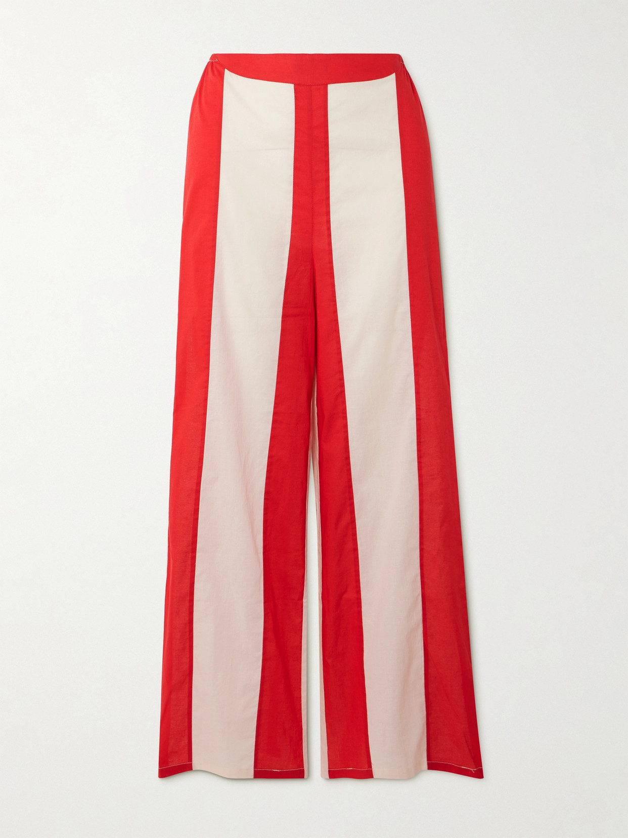 Bode Liberty Striped Cotton Straight-leg Pants In Multi