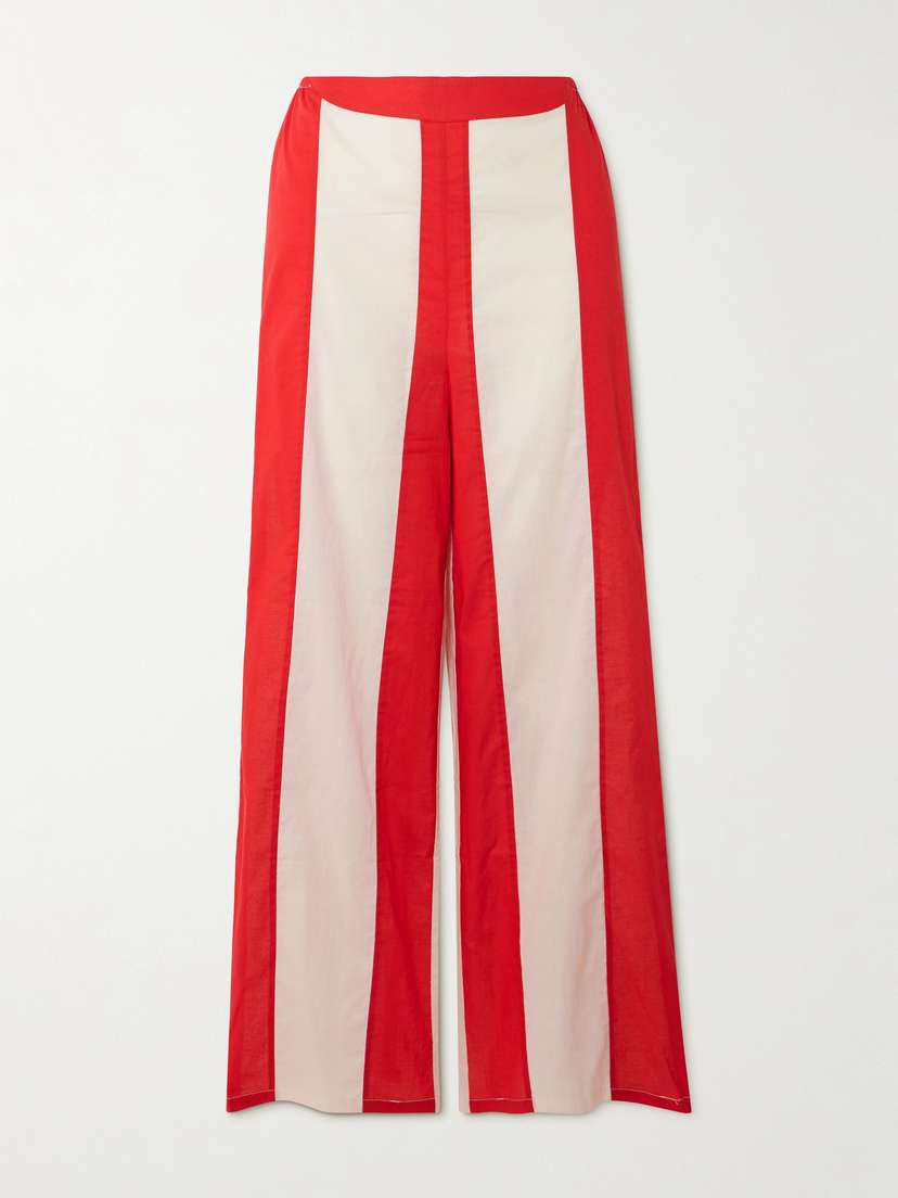 BODE Liberty Striped Cotton Straight-leg Pants