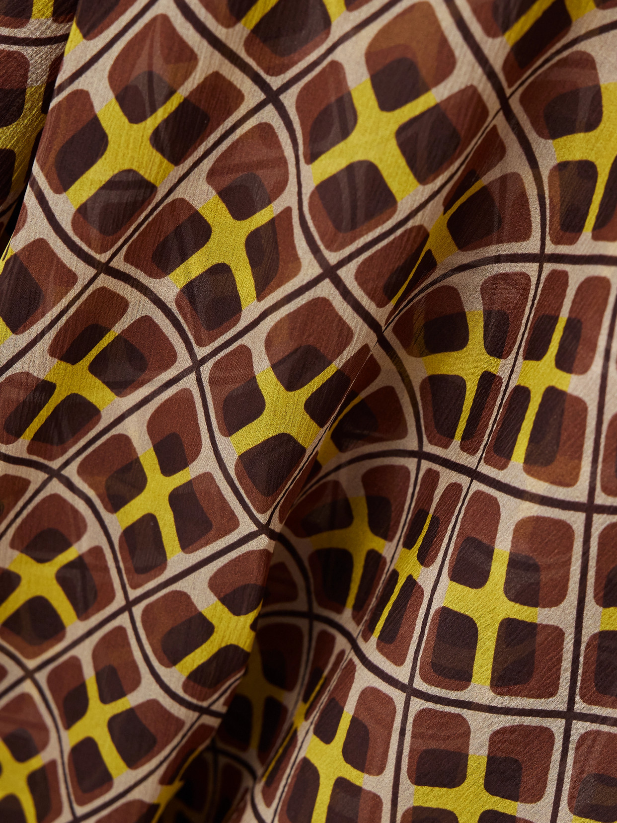 Bode Cattail Printed Silk-blend Chiffon Gown In Brown
