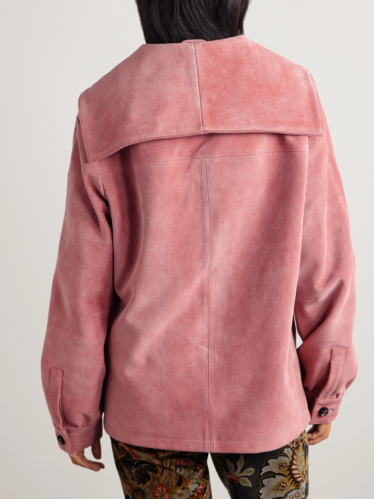 Bode Mariner Suede Jacket In Pink