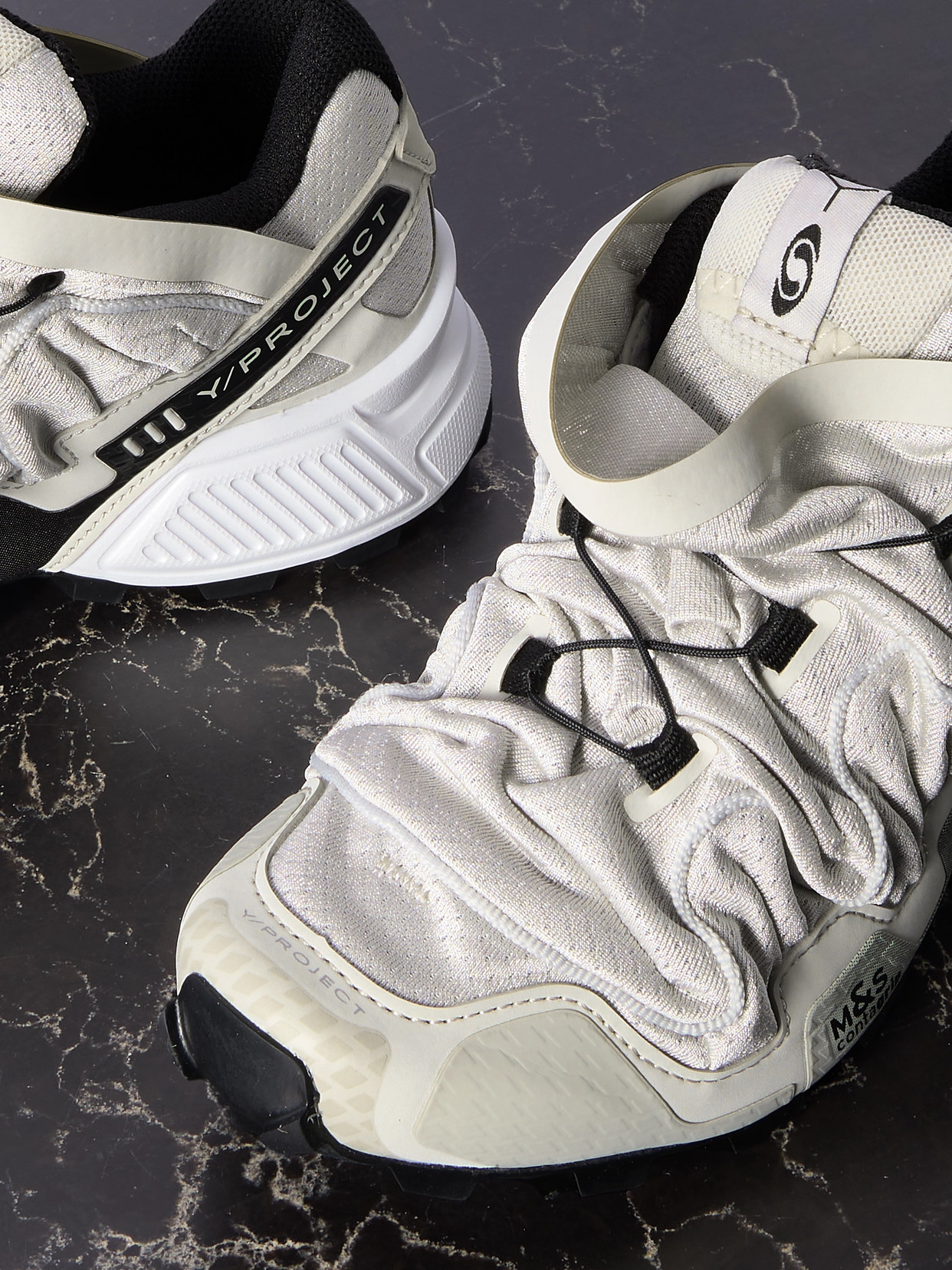 SALOMON + Y/PROJECT SPEEDCROSS 3 RUBBER-TRIMMED MESH SNEAKERS