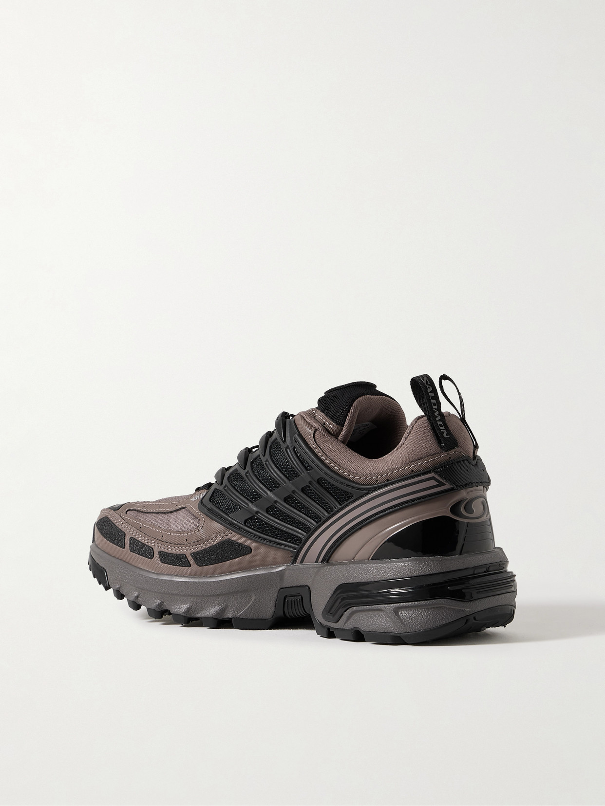 Salomon Acs Pro Rubber-trimmed Mesh And Faux Leather Sneakers In Brown