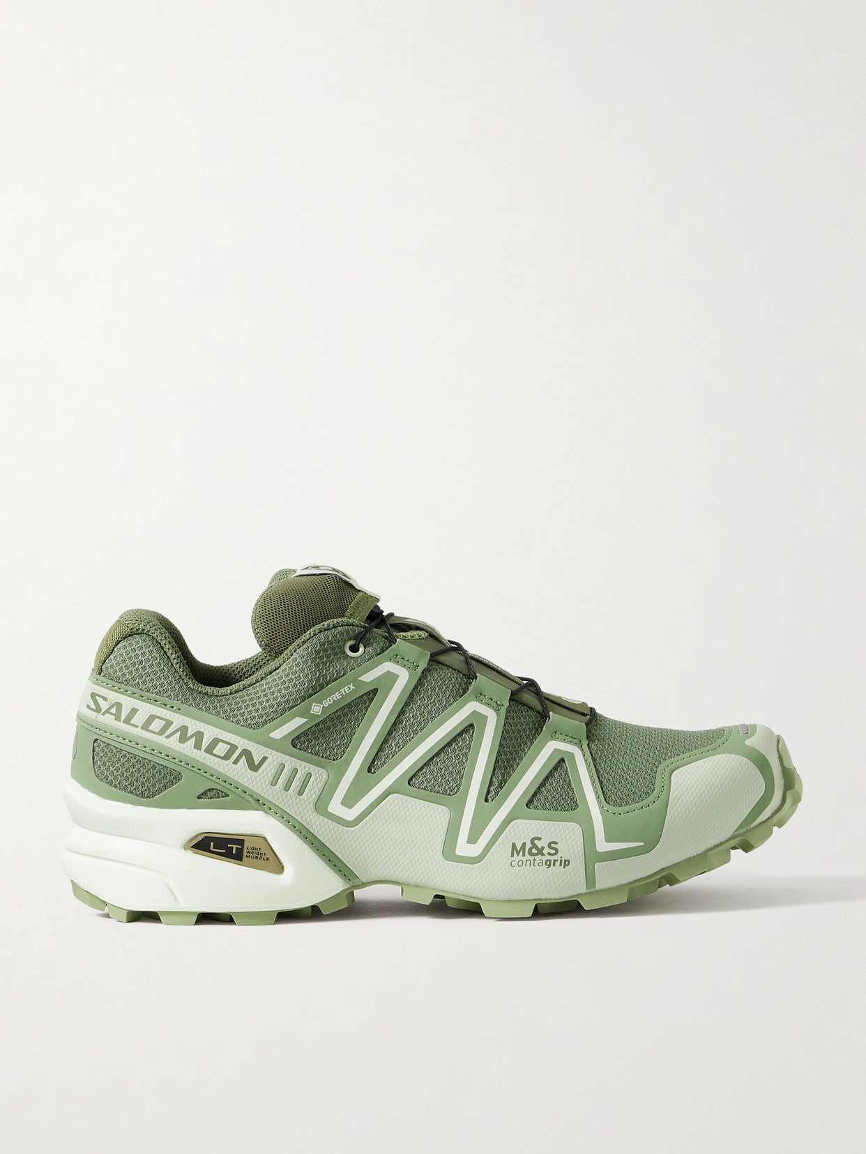 Salomon Speedcross 3 Rubber-trimmed Mesh Trainers In Deep Lichen Green /