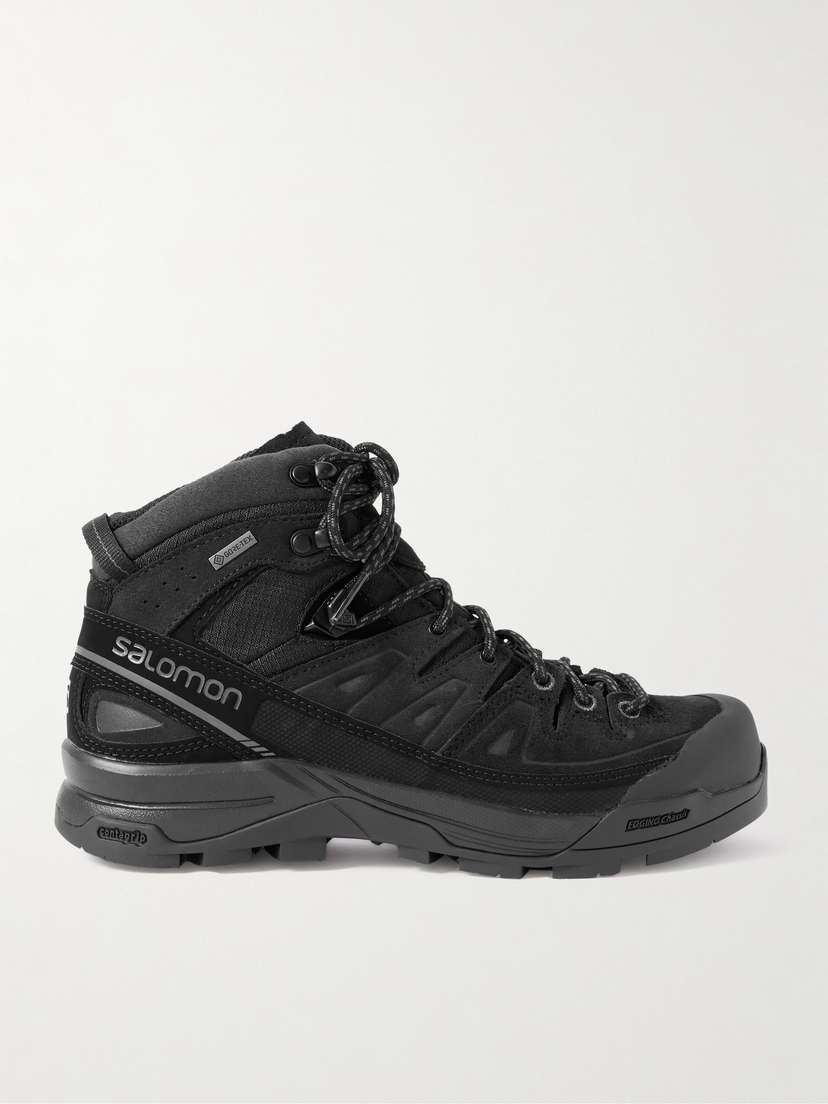 Salomon X-alp Mid Ltr Gtx Rubber-trimmed Suede And Canvas Hiking Boots