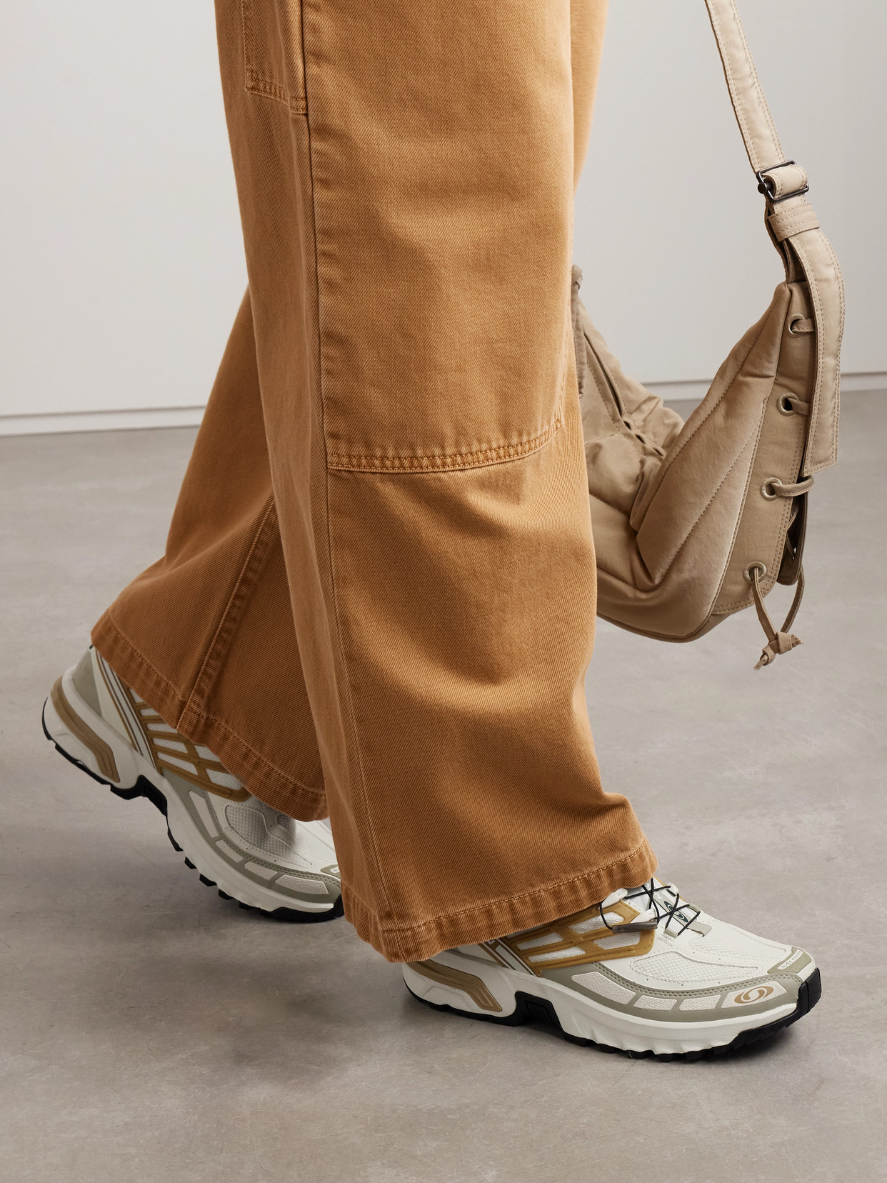 Salomon Gore-tex Mesh Sneaker Pull Tabs In Neutral