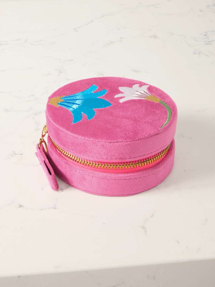 L’Atelier Nawbar Psychedeliah Embroidered Velvet Jewelry Box