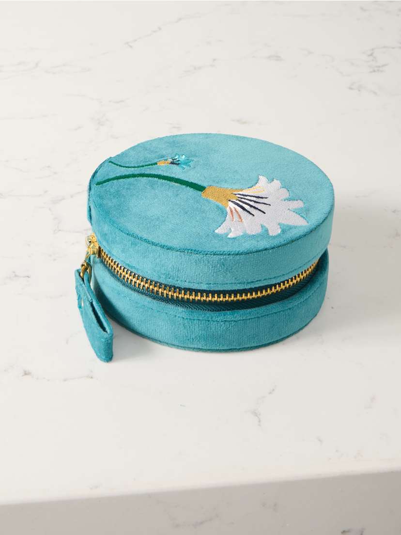 L’Atelier Nawbar Psychedeliah Embroidered Velvet Jewelry Box