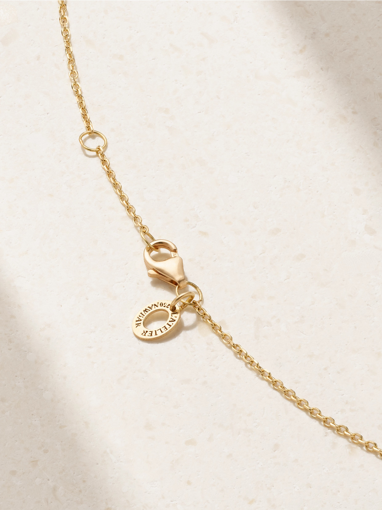 L'atelier Nawbar Psychedeliah Small 18-karat Gold, Diamond And Mother-of-pearl Necklace In White