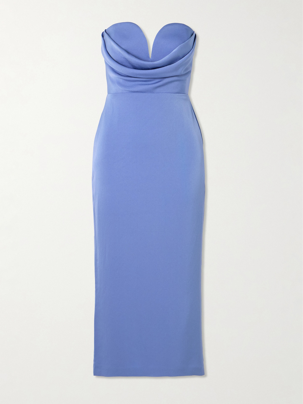 Alex Perry - Strapless Draped Satin-crepe Midi Dress - Blue