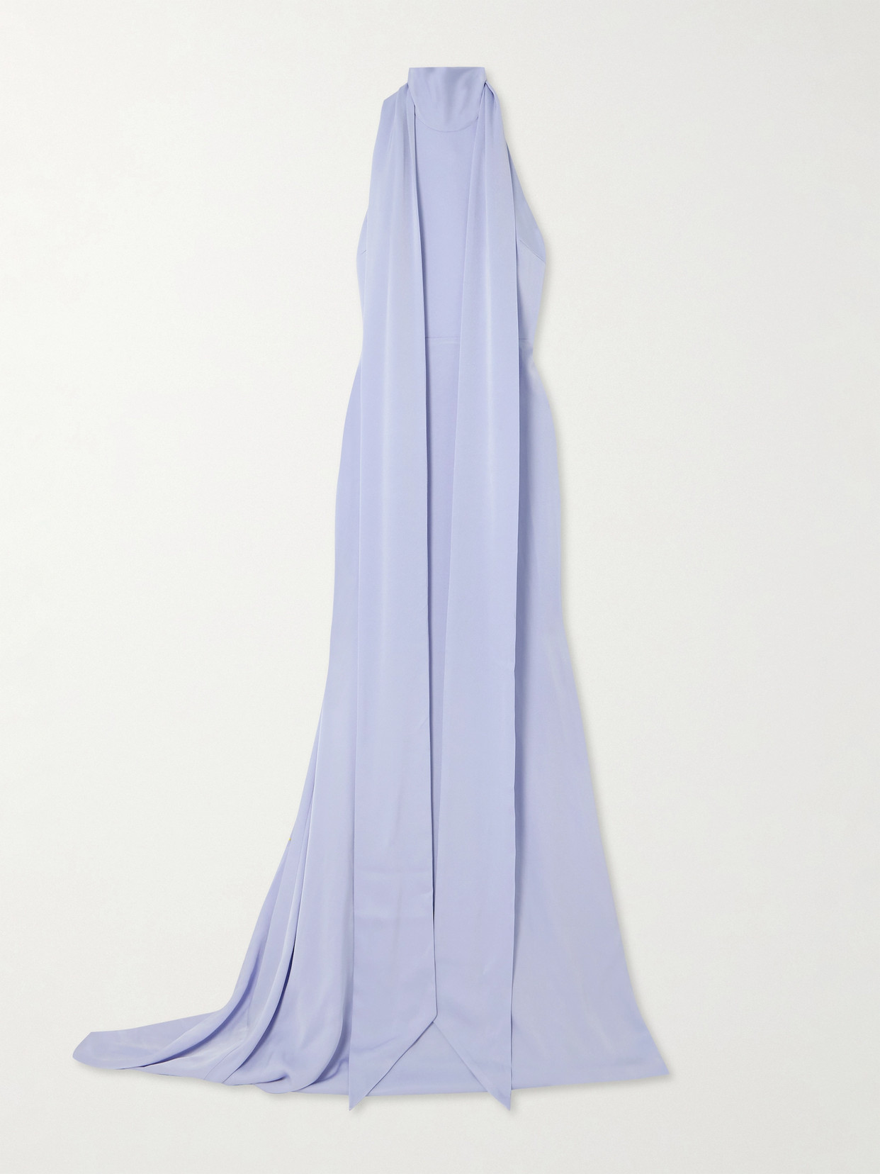 Alex Perry - Paneled Satin-crepe Halterneck Gown - Purple