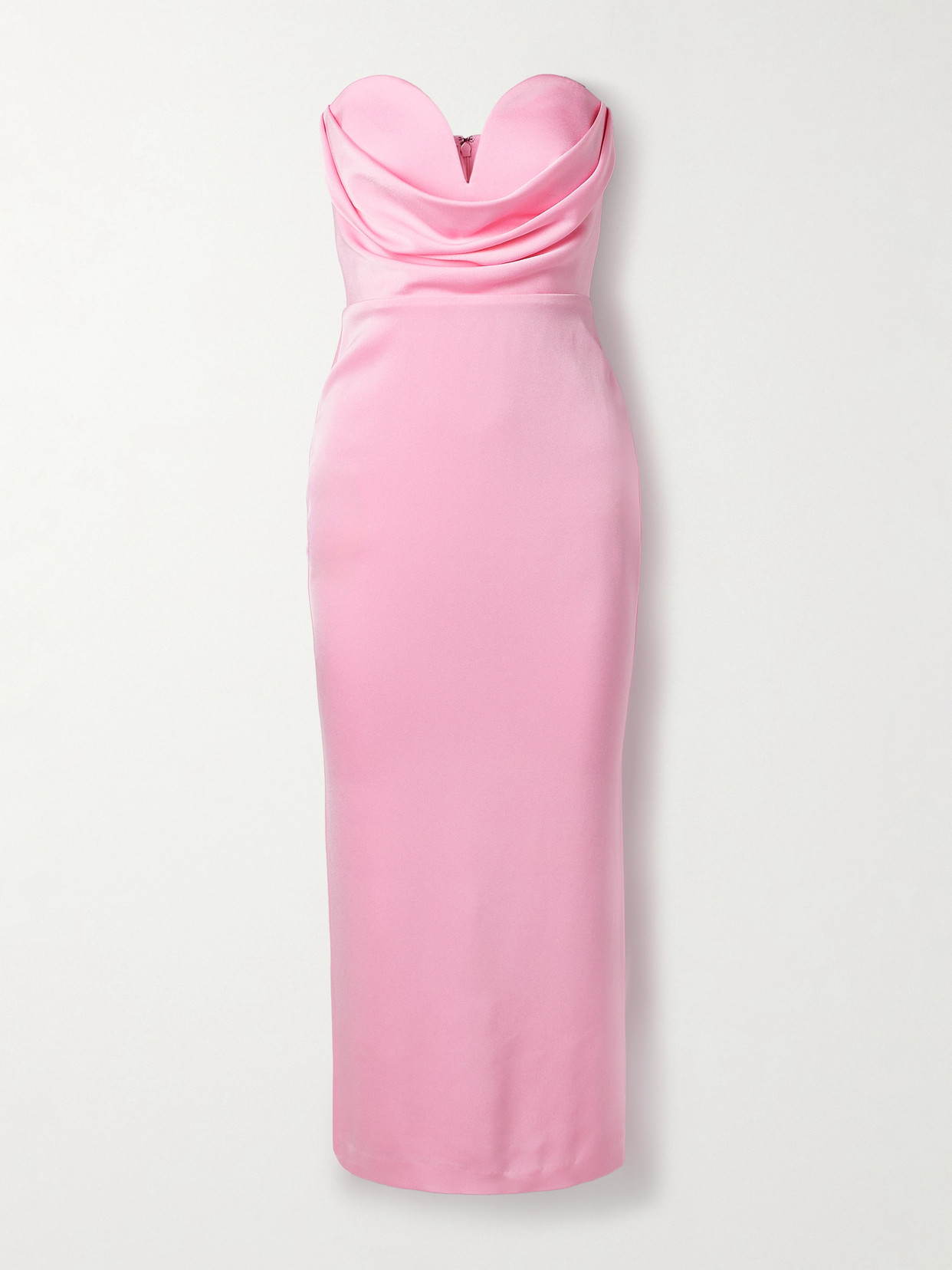 Alex Perry - Strapless Draped Satin-crepe Midi Dress - Pink