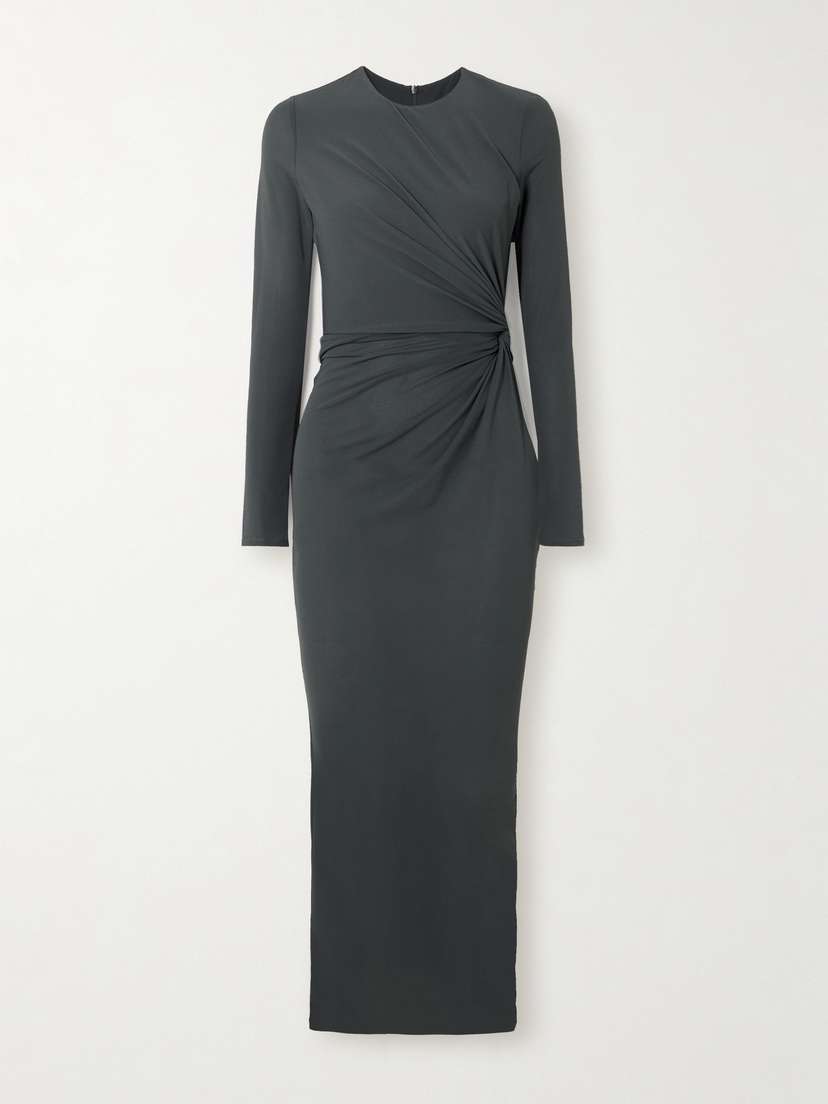 Alex Perry Twist-front Crepe-jersey Midi Dress - UK 14