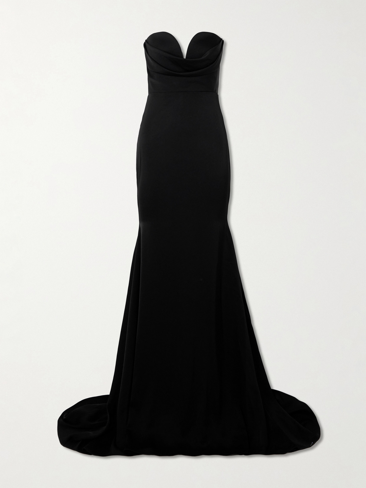 Alex Perry - Strapless Draped Satin-crepe Gown - Black