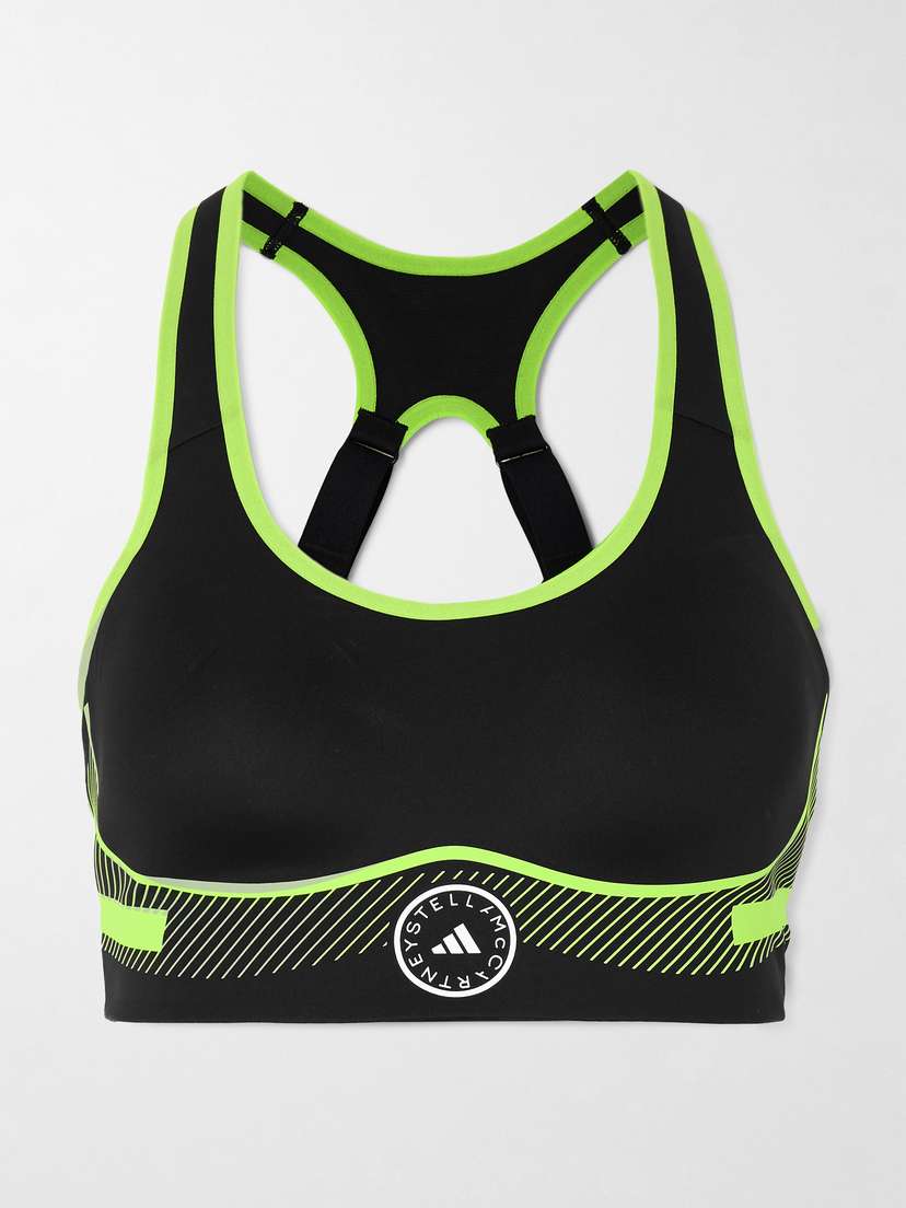 adidas by Stella McCartney Truepace Logo-print Recycled Stretch-jersey Sports Bra