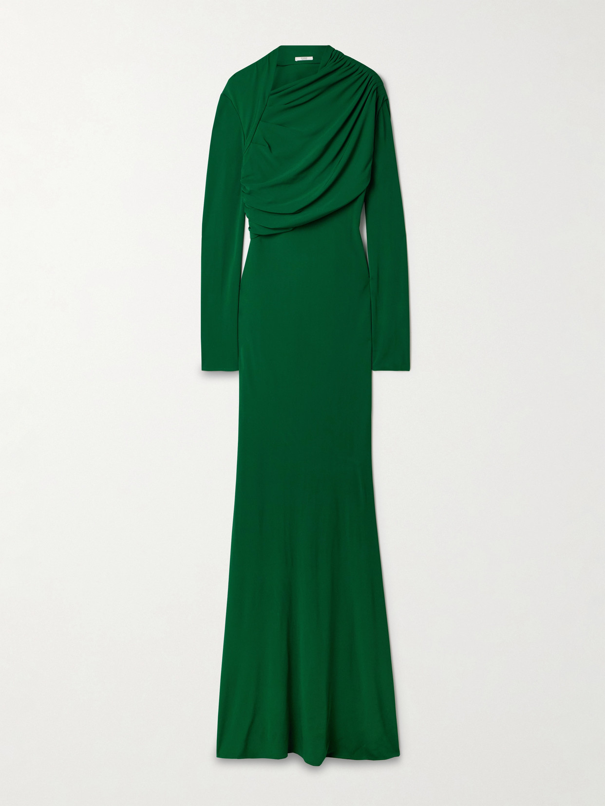Fforme Joy Pleated Draped Jersey Maxi Dress In Green