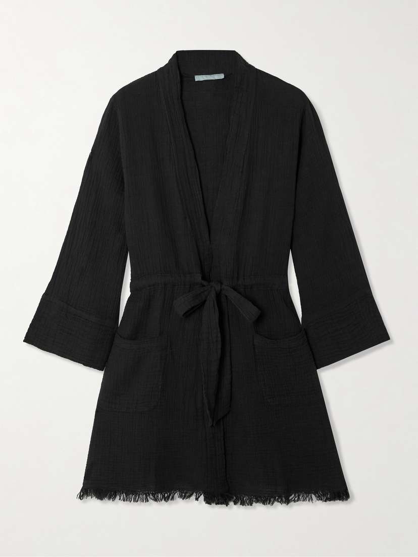 Melissa Odabash Leah Tie-detailed Frayed Cotton-gauze Coverup