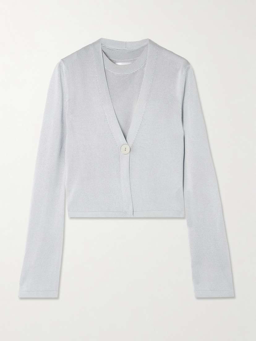 Galvan Ida Layered Knitted Tank And Cardigan Set