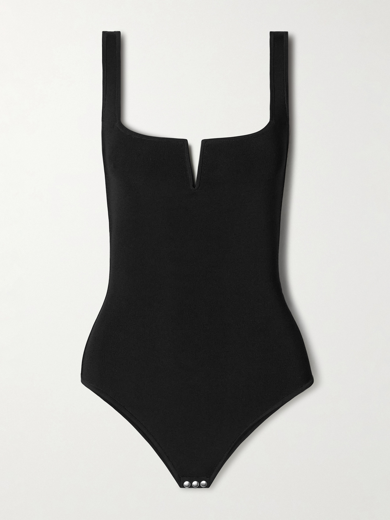Galvan Freya Stretch-knit Bodysuit In Black