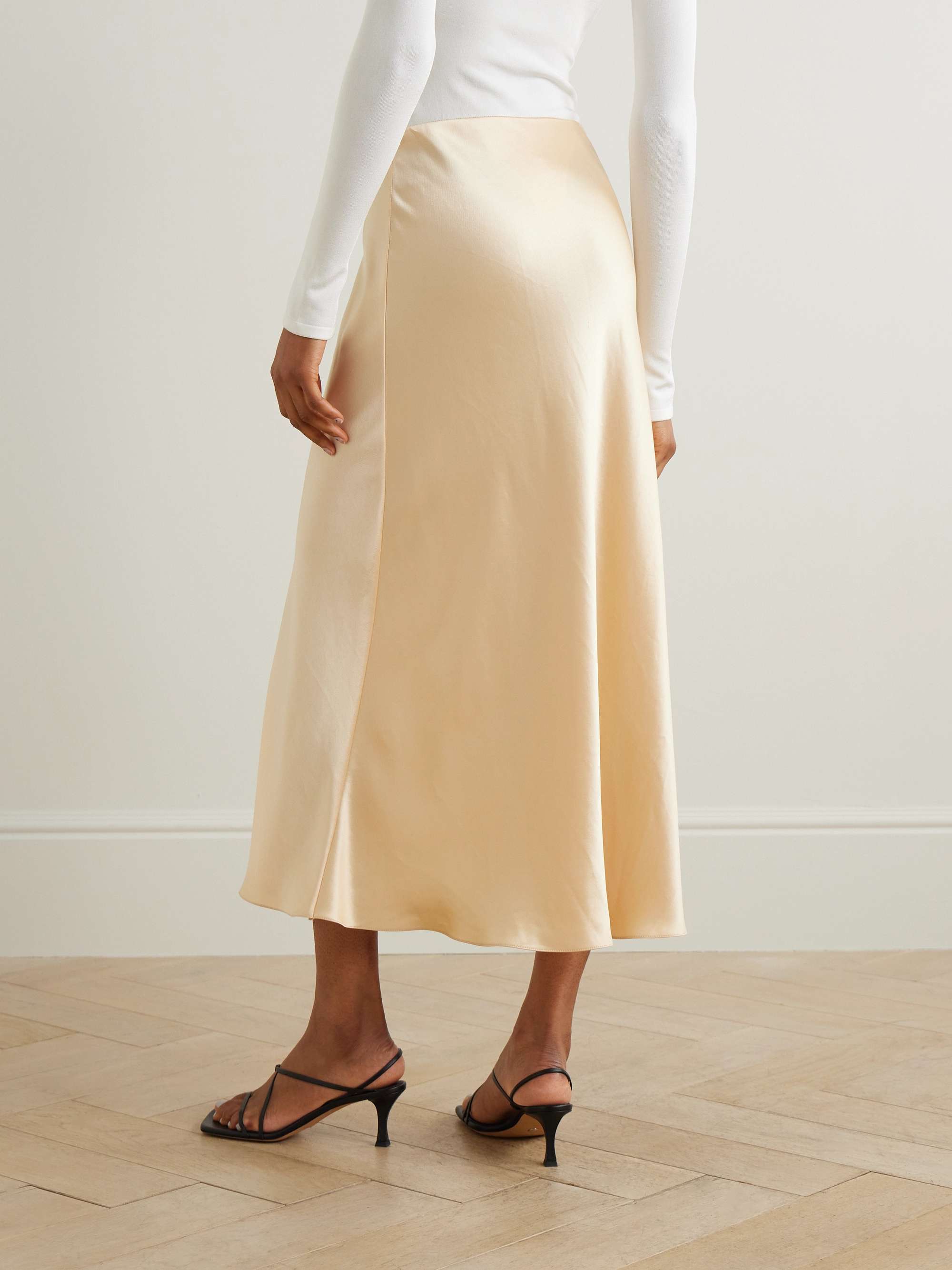 GALVAN Valletta satin midi skirt
