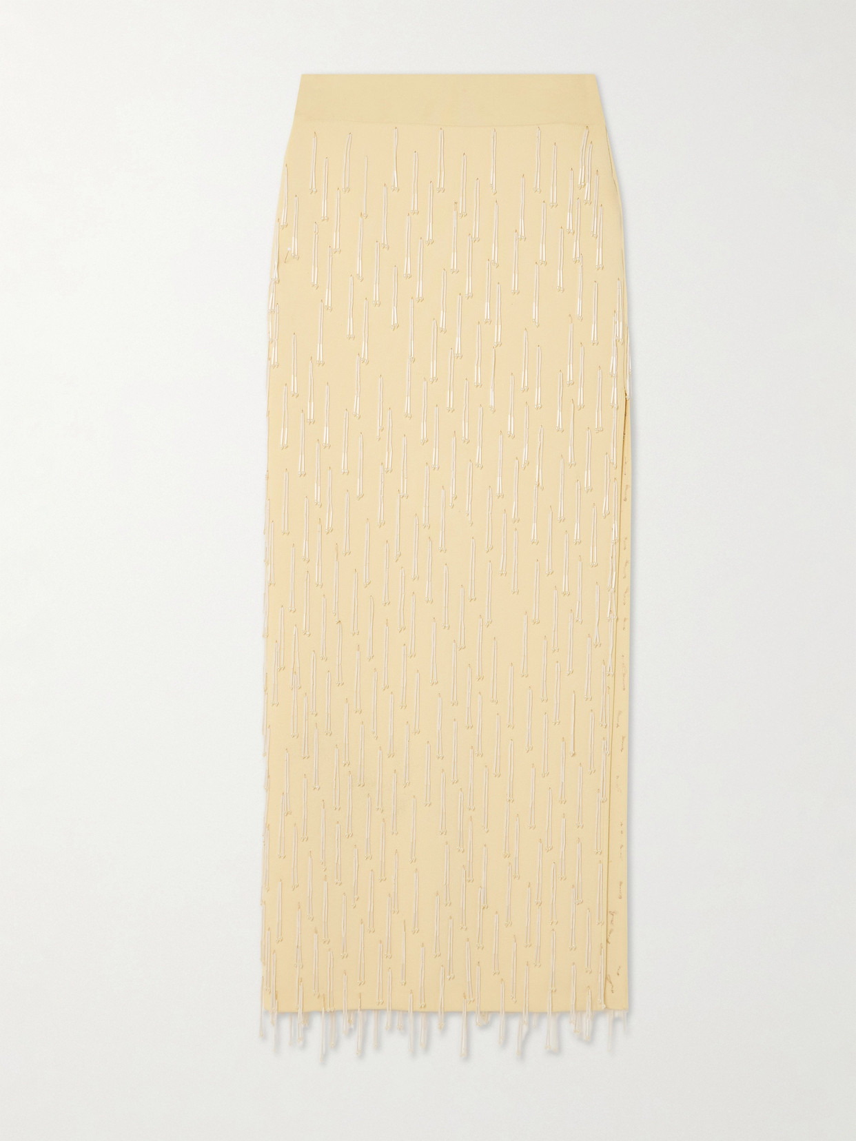Galvan - Depois Embellished Knitted Maxi Skirt - Yellow