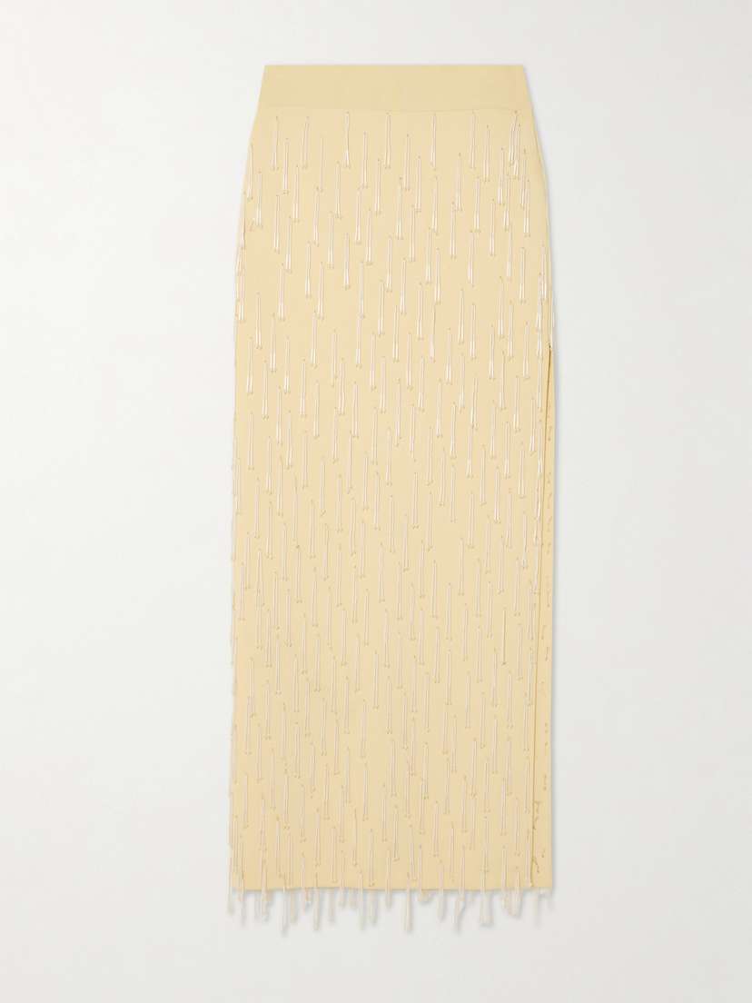 Galvan Depois Embellished Knitted Maxi Skirt