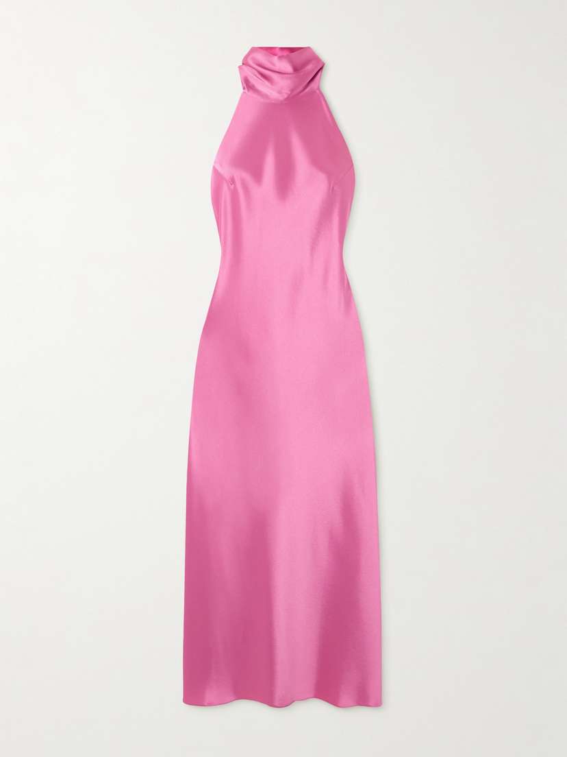 Galvan Sienna Satin Midi Dress