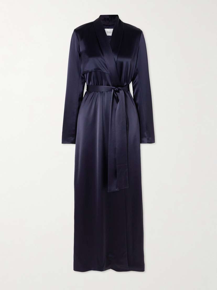 Galvan Belted Satin Trench Coat