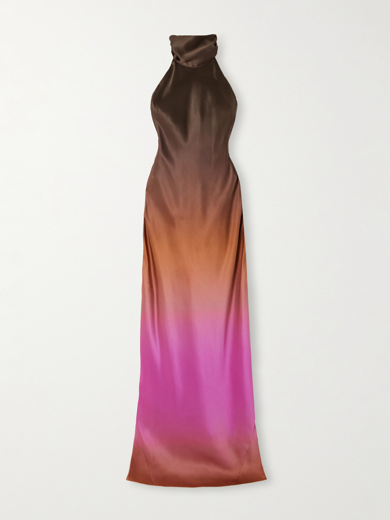 Galvan - Sienna Satin Halterneck Gown - Multi