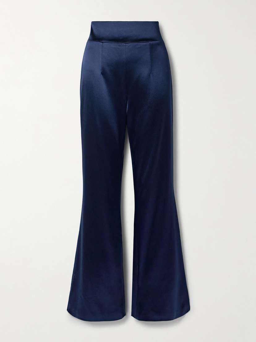 Galvan Satin-twill Flared Pants