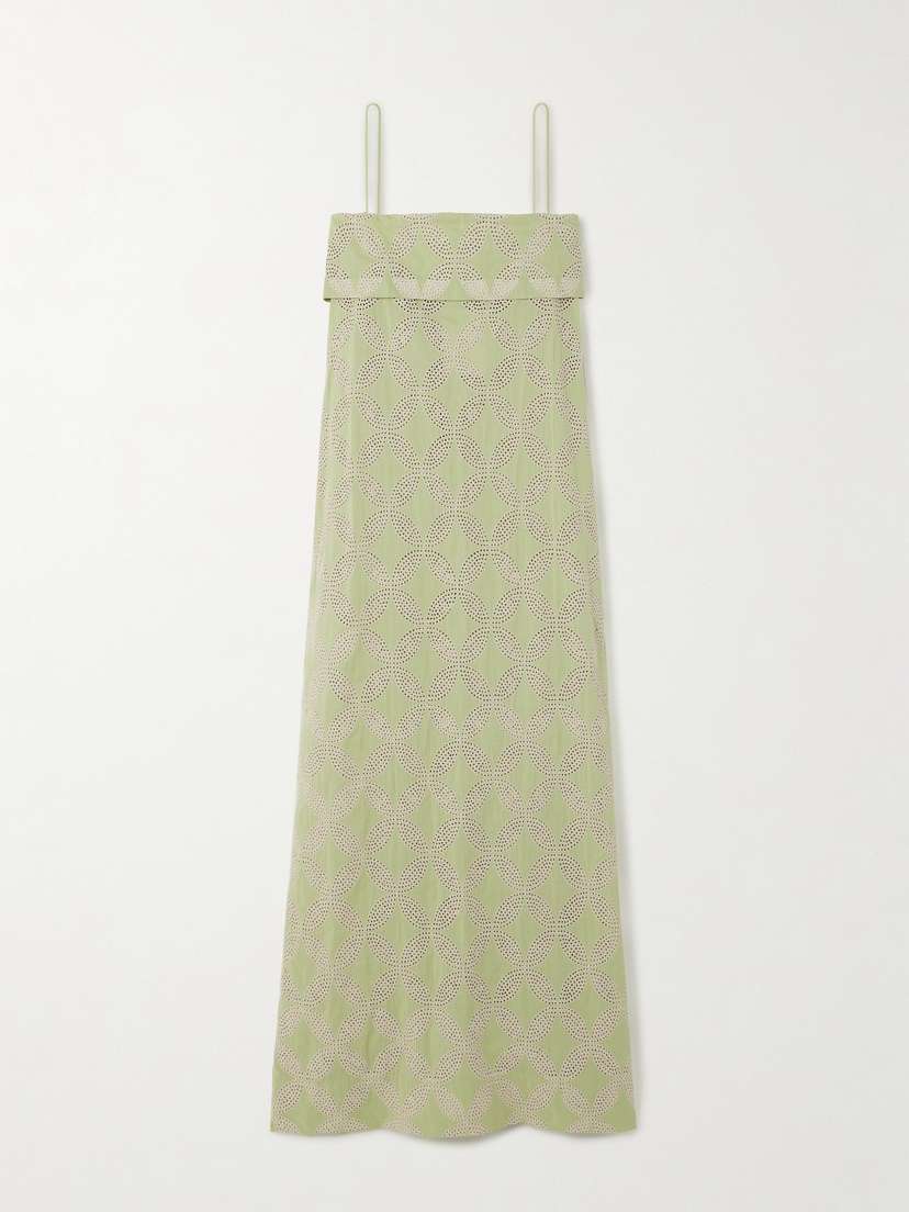 Faithfull Bea Layered Broderie Anglaise-trimmed Cotton-voile Maxi Dress - xx large