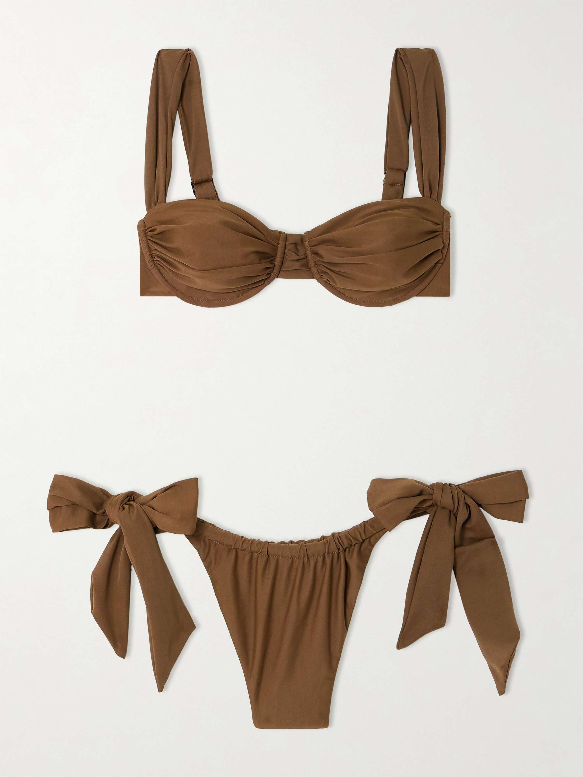 FAITHFULL Sol and Costa ruched stretch REPREVE bikini NET A PORTER