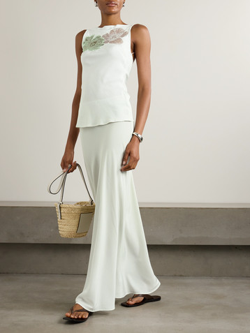 Faithfull Biarritz silk crepe de chine maxi skirt