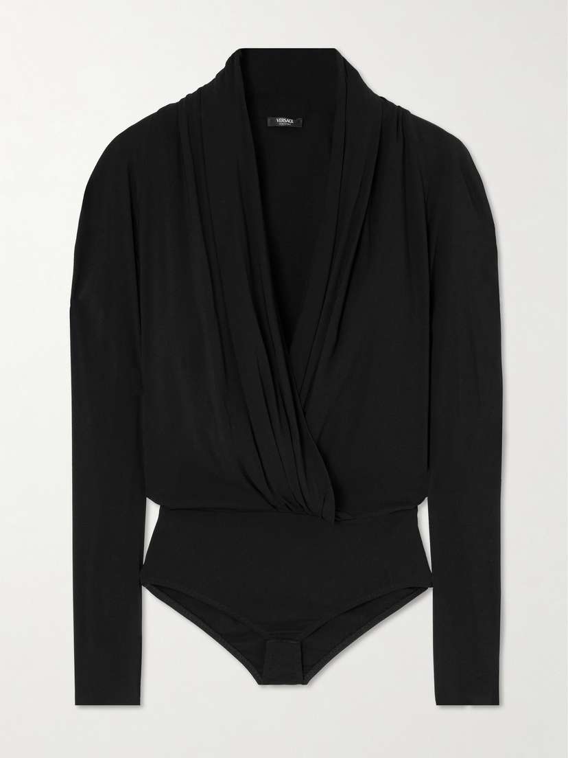 Versace Gathered Woven Bodysuit