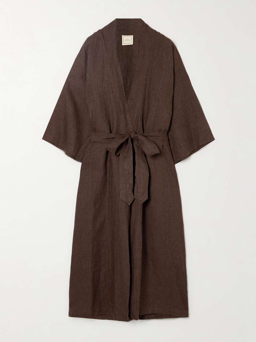 Deiji Studios Striped Linen Robe