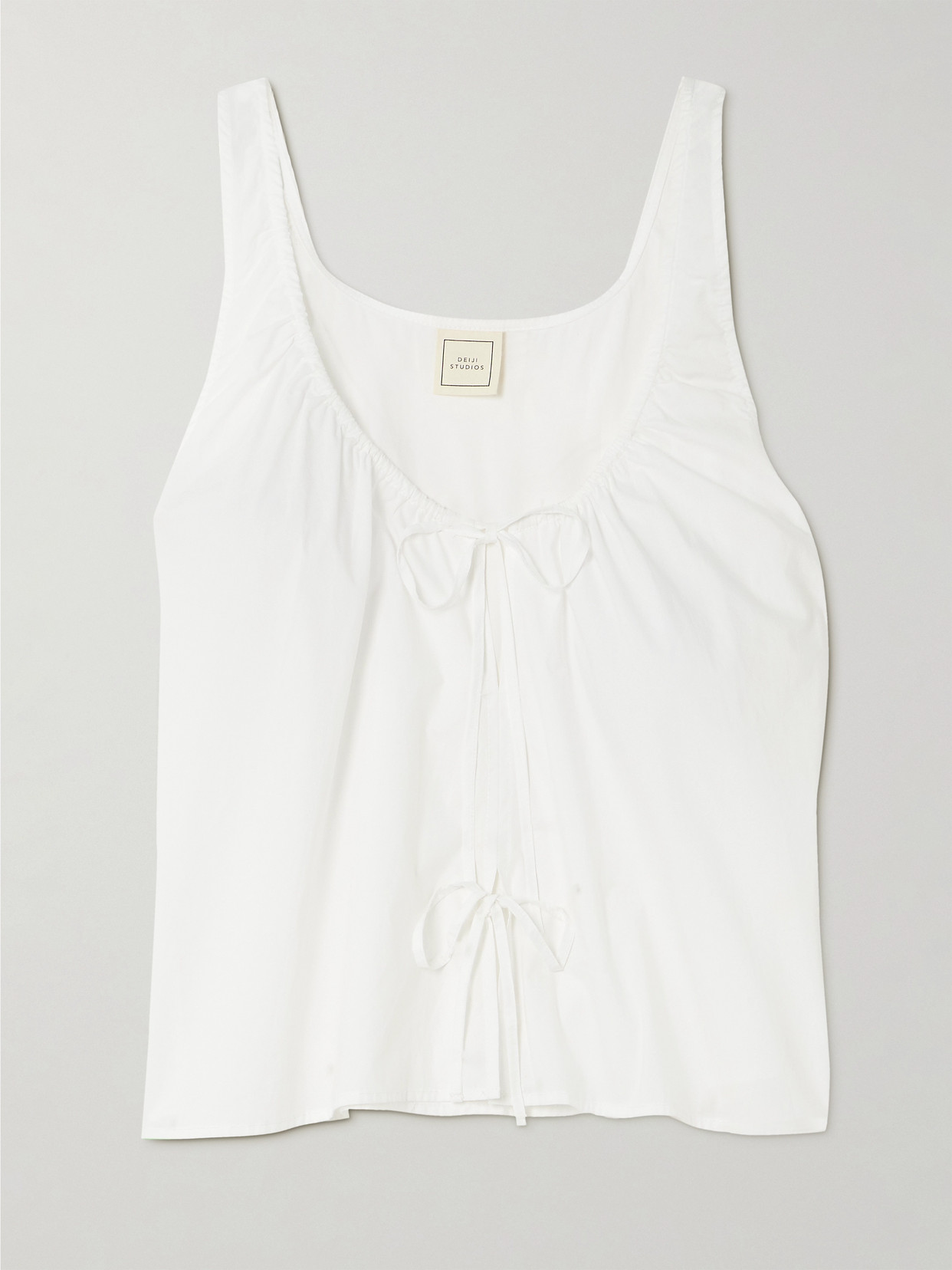 Deiji Studios Tie-detailed Organic Cotton Tank In Unknown