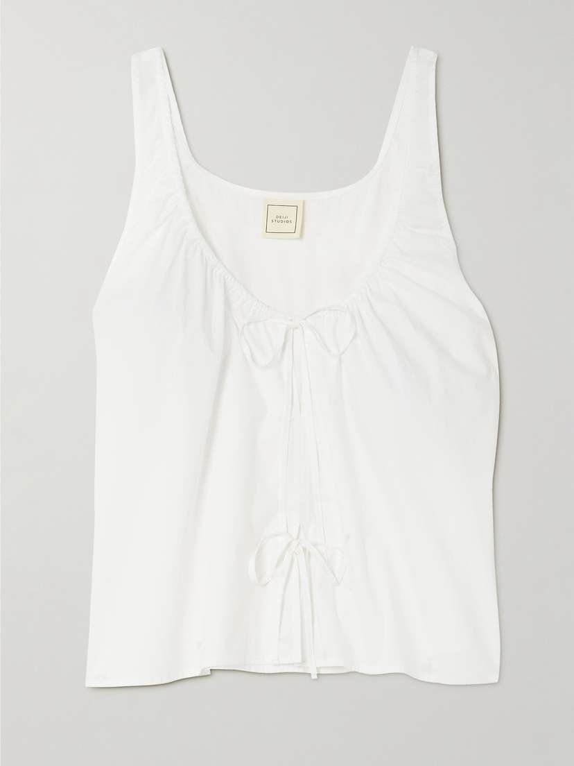 Deiji Studios Tie-detailed Organic Cotton Tank