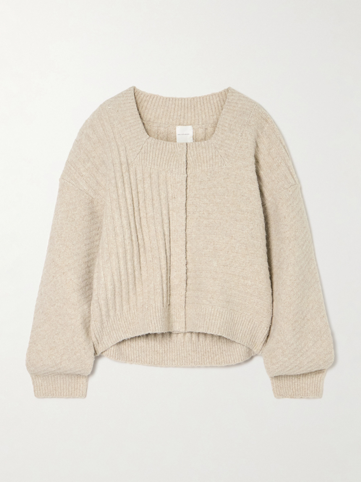 Deiji Studios Recycled Ribbed-knit Cardigan In Off-white