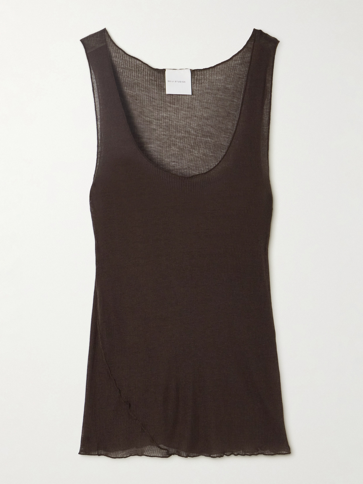 Deiji Studios Recycled Ribbed-knit Tank In Brown