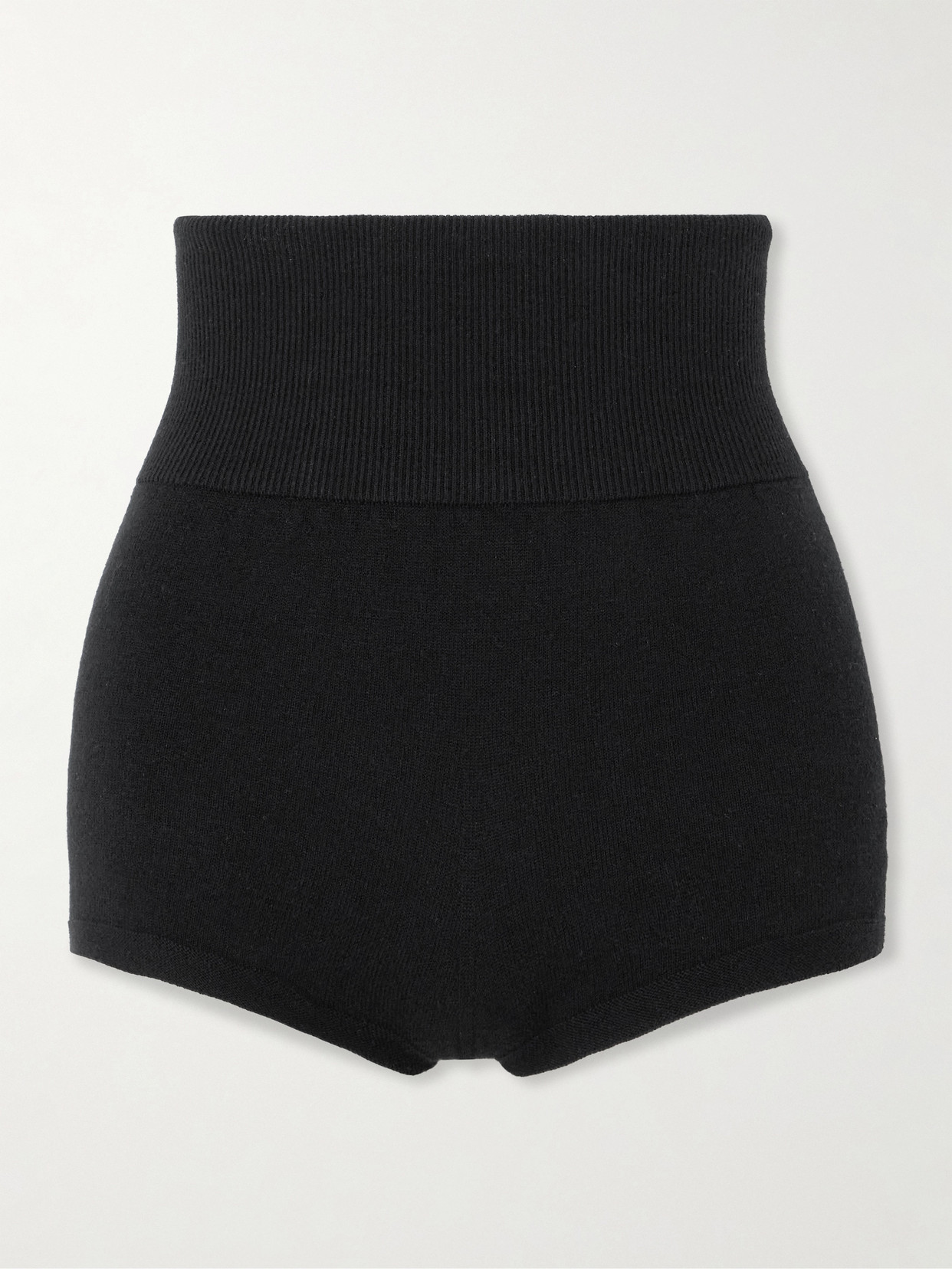 Wolford - Ribbed Wool-blend Shorts - Black
