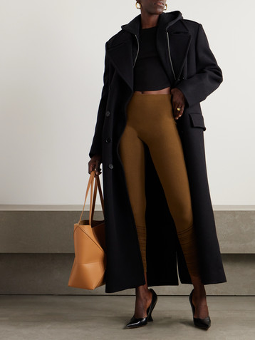 Wolford Perforated wool-blend leggings