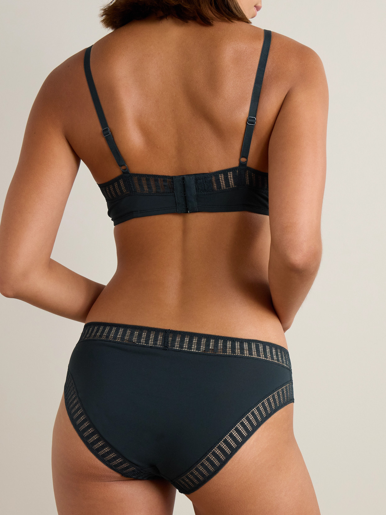 Eres Jacky Lace-trimmed Stretch-jersey Briefs In Blue