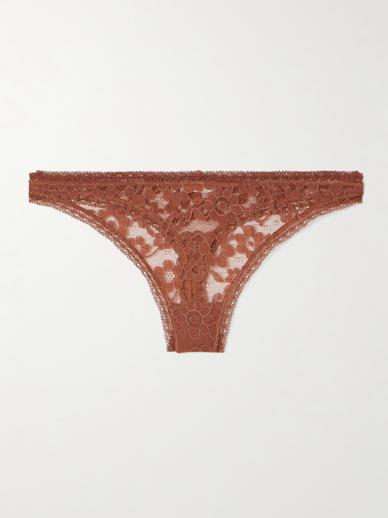Eres Marguerite Prairie Stretch-corded Lace Briefs In Brown