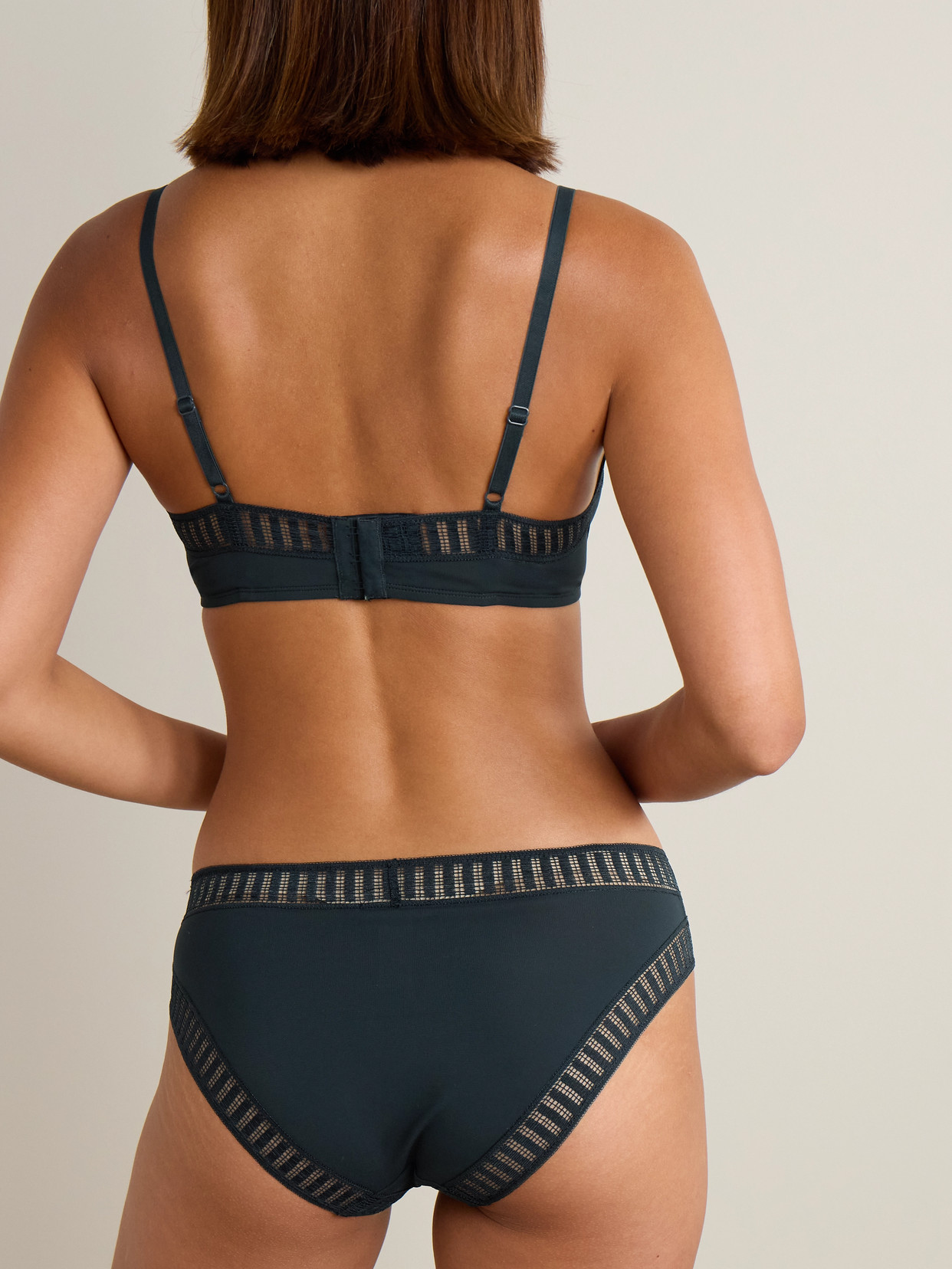 Eres Paulette Lace-trimmed Stretch-jersey Underwired Bra In Blue