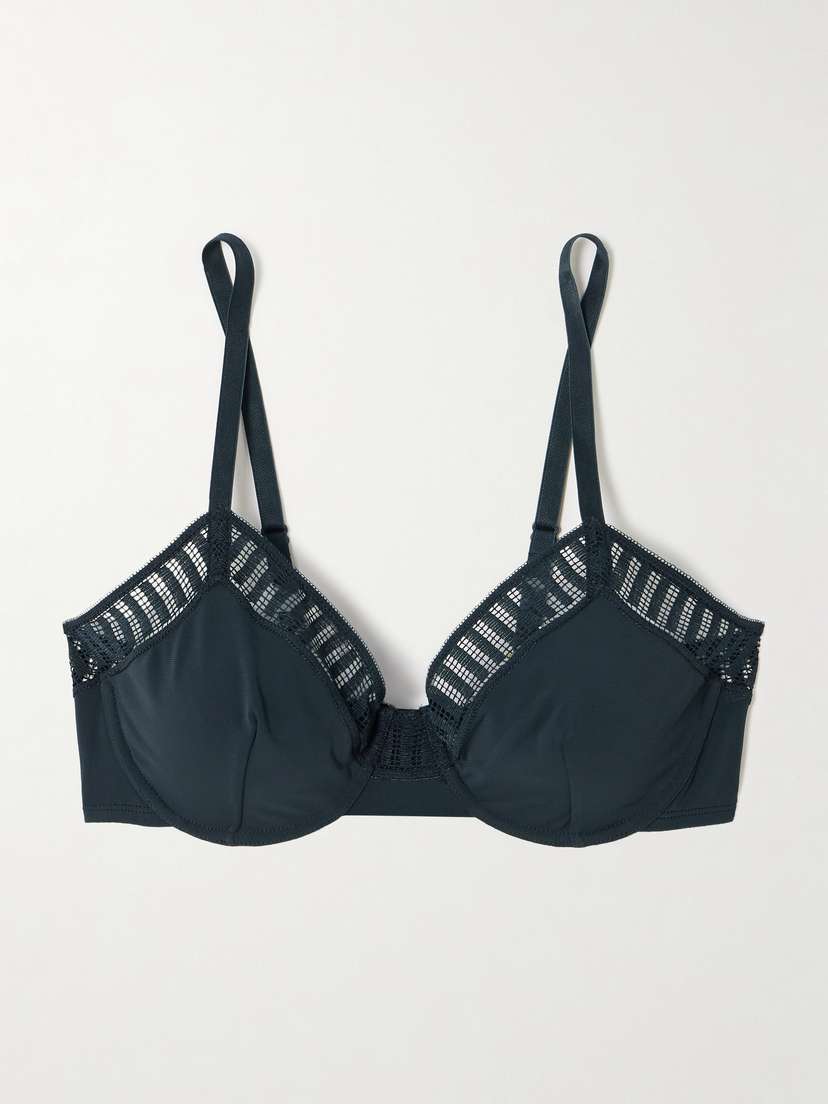 Eres Paulette Lace-trimmed Stretch-jersey Underwired Bra