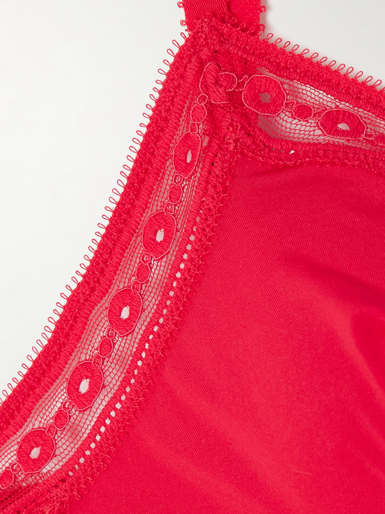 Eres Bubble Rituel Lace-trimmed Stretch-jersey Soft-cup Triangle Bra In Red