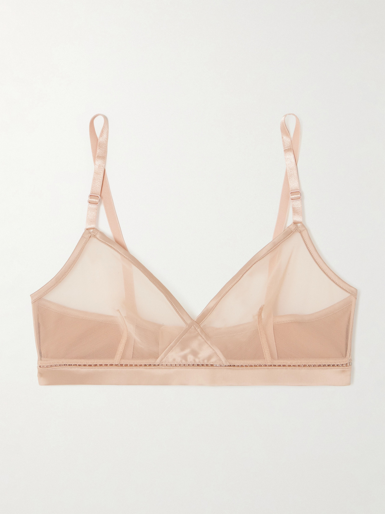 Eres - Diva Satin-trimmed Stretch-tulle Soft-cup Triangle Bra - Pink
