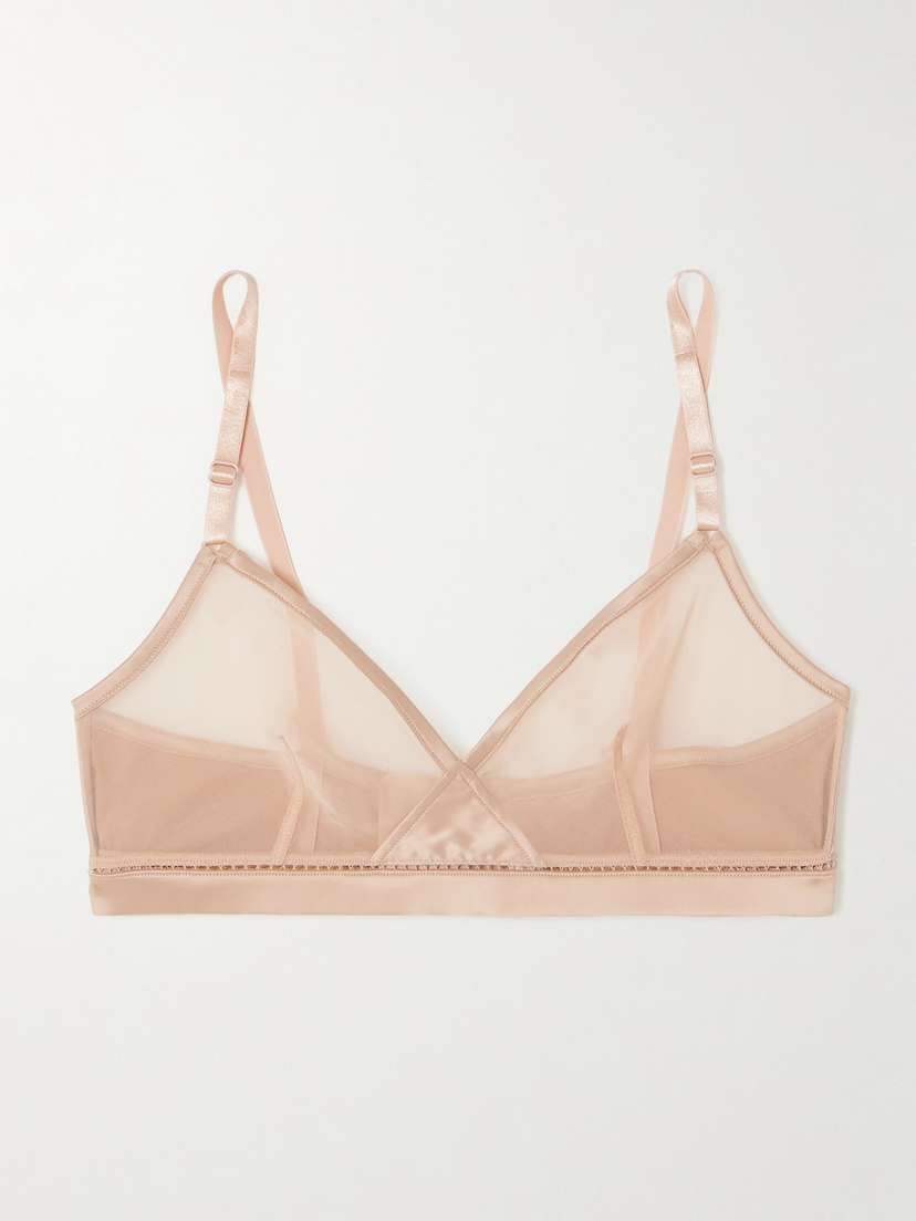 Eres Diva Satin-trimmed Stretch-tulle Soft-cup Triangle Bra