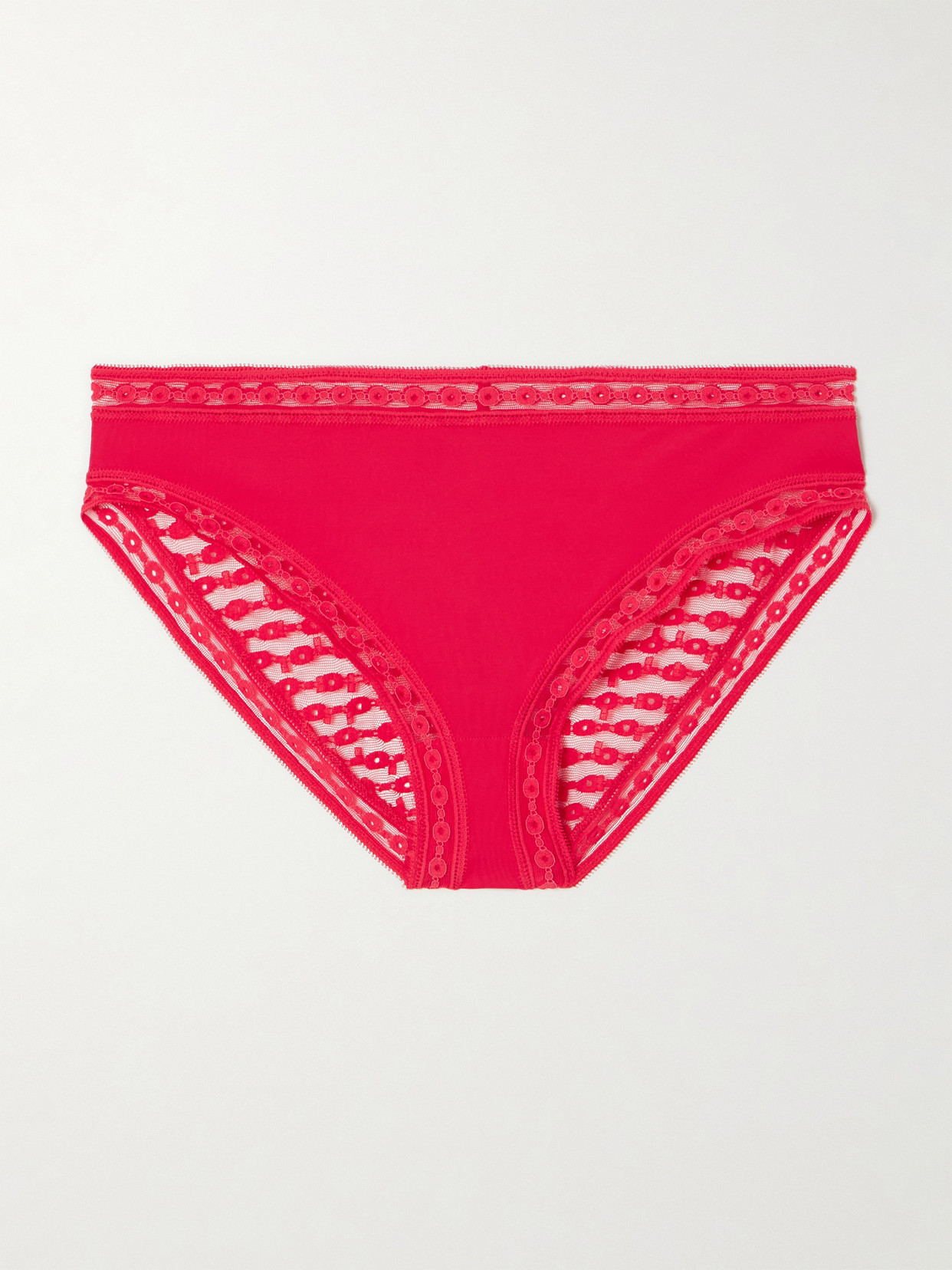 Eres Bubble Elixir Stretch-jersey And Lace Briefs In Red